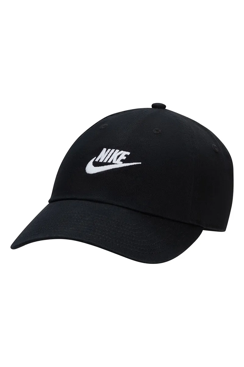 Nike, Sapca ajustabila unisex cu logo brodat Fly, Negru/Alb optic
