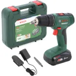 Masina de gaurit si insurubat (bormasina) pe acumulator Bosch EasyDrill 18V, 40 Nm cuplu maxim, mandrina rapida, 2 trepte, acumulator si incarcator inclus, geanta profesionala