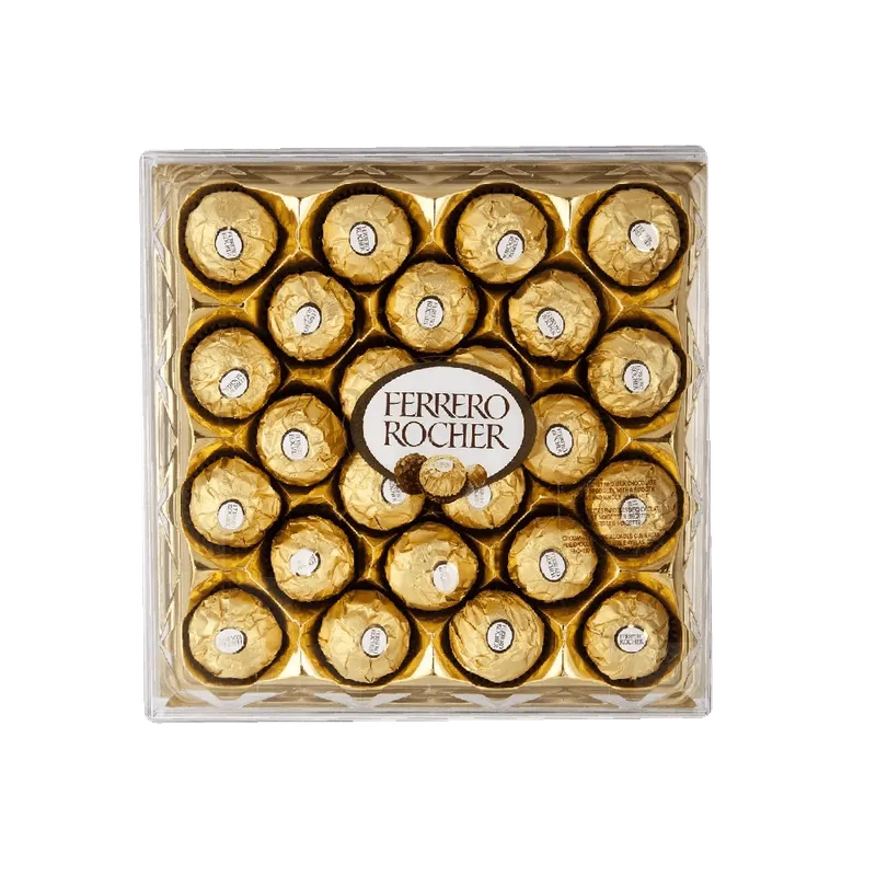 Praline acoperite cu alune si ciocolata cu lapte Ferrero Rocher, 24 bomboane, 300 g
