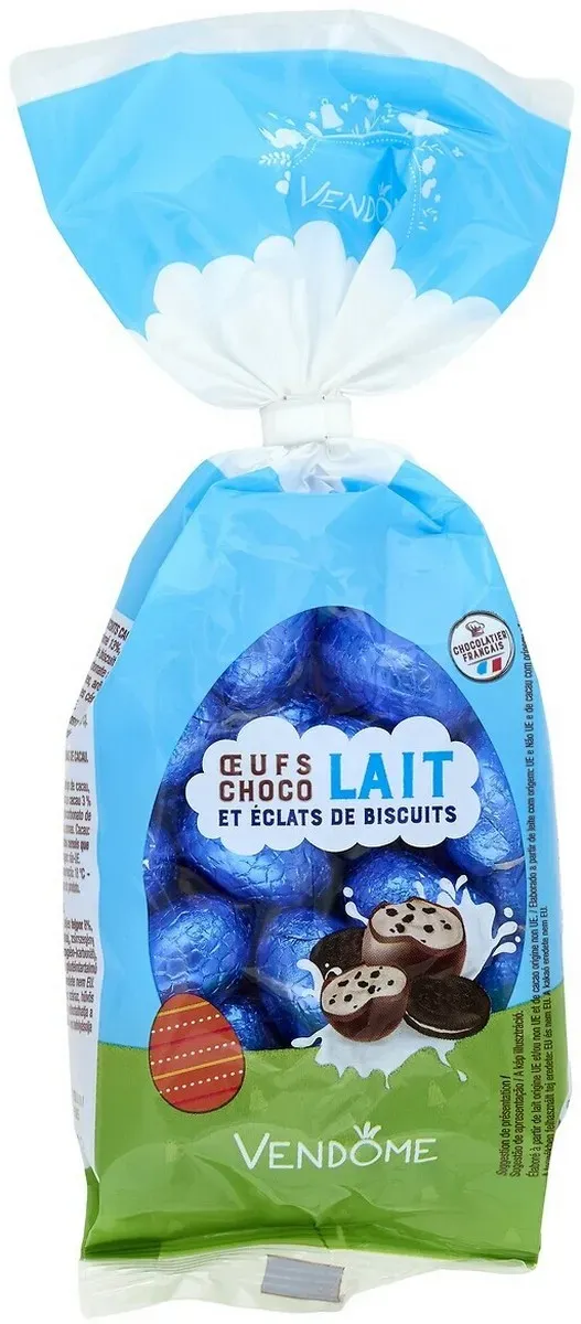 Oua de ciocolata cu lapte si bucati de biscuiti Vendome, 200 g