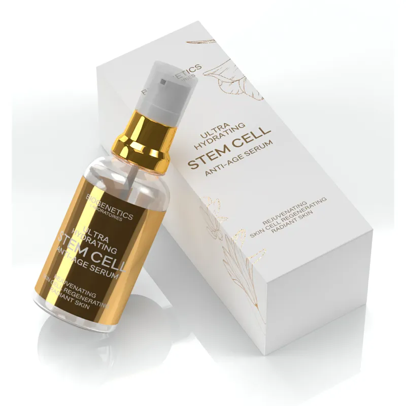 Ser Anti-Imbatranire cu Celule Stem, Tratament Antirid, Solutie Ingriire Ten, Anti-Aging, Acid Hialuronic, Colagen, Vitamina E, Tratament Rejuvenare, Lifting, Ser Facial cu Hidratare Intensa, Anti-Cearcan, Ser Revitalizant si Iluminare, 30ml, Biogenetics