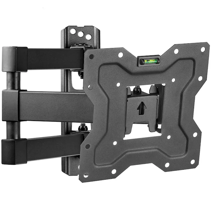 Suport TV de Perete, Pivotant, Universal, Diagonala 15” – 48” ( 38 – 122cm), Max 35kg, Vesa 100x100 – 200x200, Negru, Sim Online®