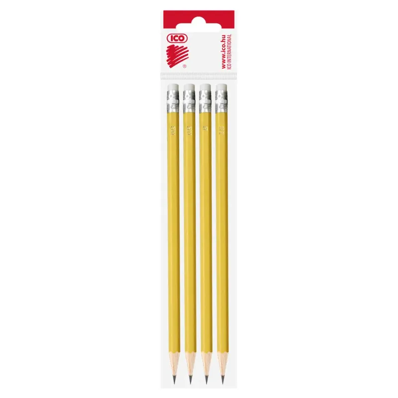 Creioane grafit Ico 2 × HB, B, 2B, 4 bucati