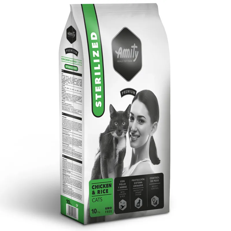 Hrana uscata pentru pisici Amity Premium Sterilized Cats Pui & Orez, 10 KG