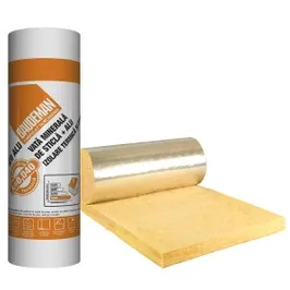 Vata minerala de sticla Baudeman Izo 40 Alu 5, caserata cu aluminiu, 12000 x 1200 x 50 mm