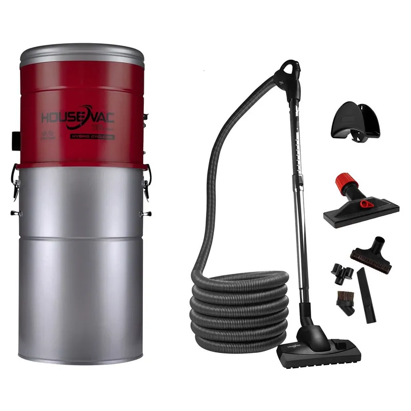 Aspirator Central HouseVac HV755ST, 755 AirWatt, 10 guri de aspirare, set curățare cu furtun 9m, 35l