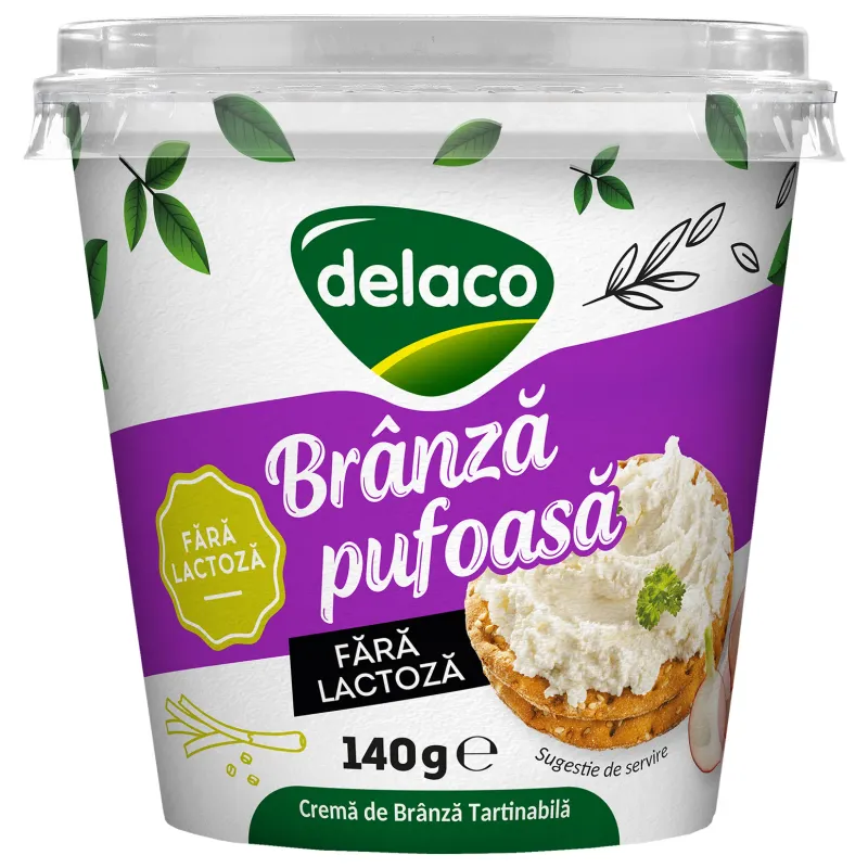 Branza pufoasa Delaco, fara lactoza, 140 g