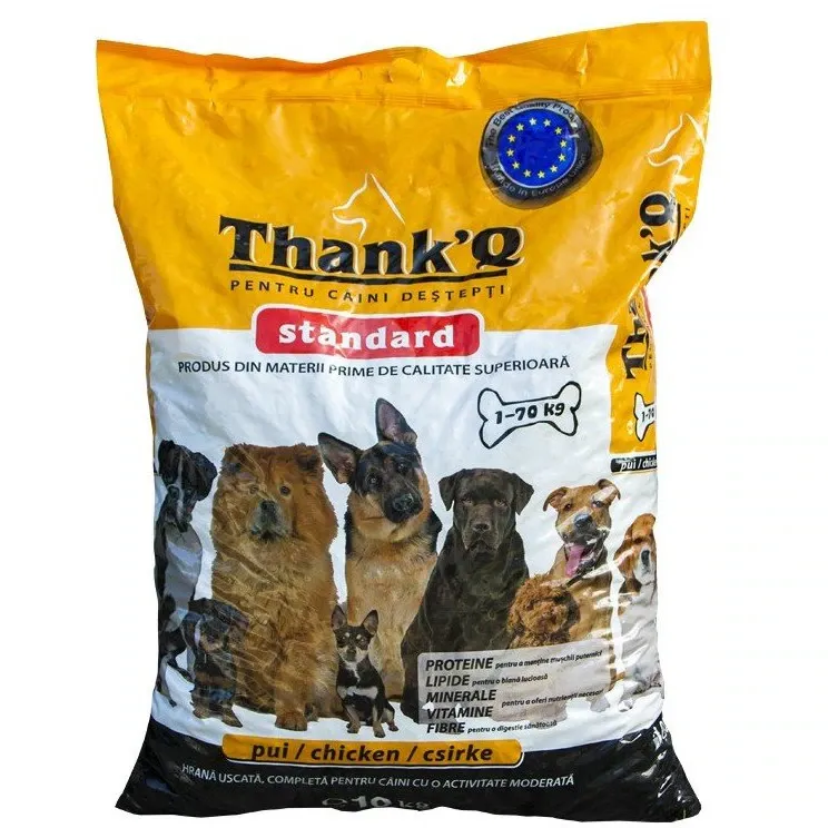 Hrana uscata pentru caini, Thank Q, cu aroma de pui, 10 kg