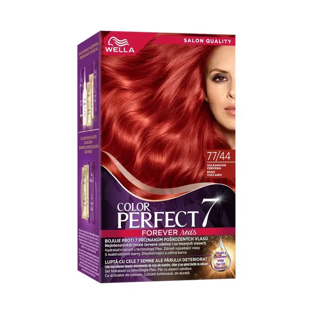 Vopsea de par permanenta Wella Color Perfect 77/44 Rosu Vulcanic, 135 ml