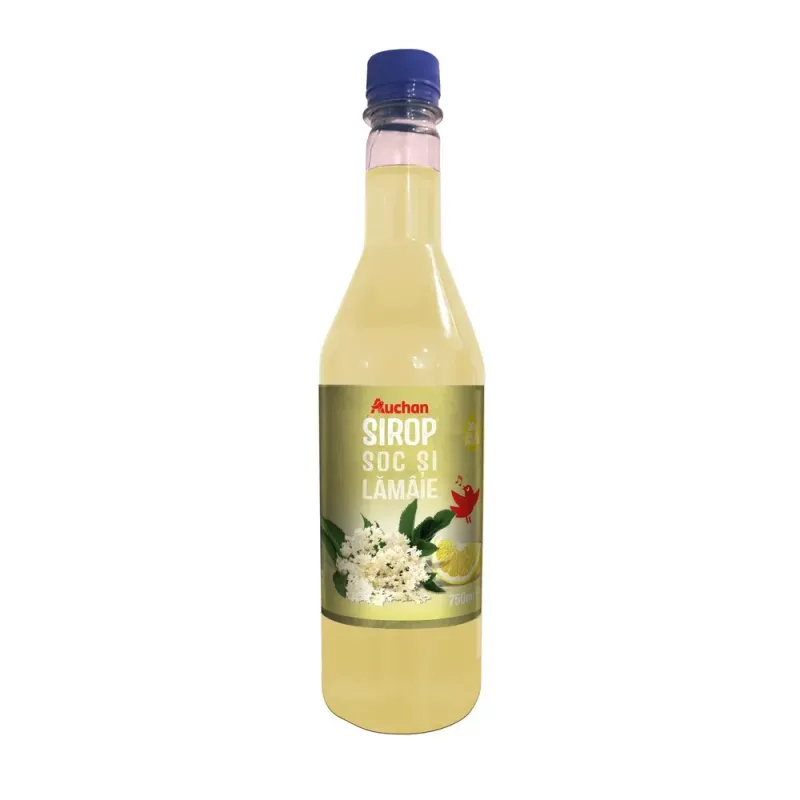 Sirop de soc cu lamaie Auchan, 0.75 l