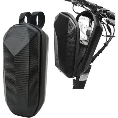 Geanta impermeabila trotineta, Piele/EVA, 5L, portabila, usor de instalat, geanta de agatat pentru biciclete / scuter electric, Negru