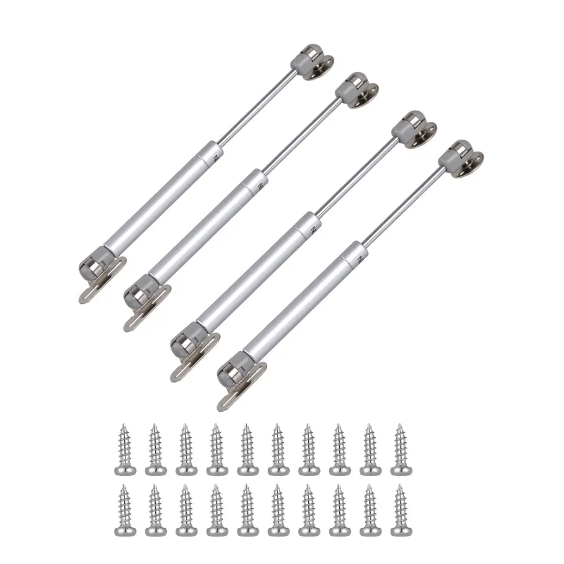 Set 4 piston gaz, Axroad Mall, pentru ridicare usi cu amortizare la inchidere, 100N/10KG, Suport hidraulic, extindere automata, Usor de instalat, Durabil si stabil, Reducerea zgomotului, Aliaj de zinc, 265mm, Argintiu
