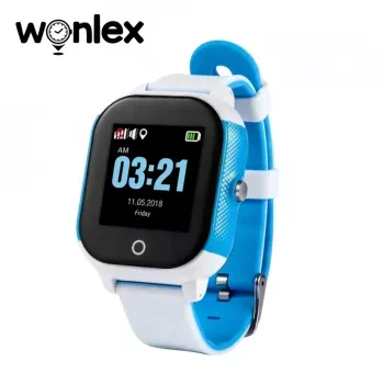 Ceas Smartwatch Pentru Copii Wonlex GW700S cu Functie Telefon Localizare GPS SIM GRATUIT Pedometru SOS IP54 &ndash Albastru