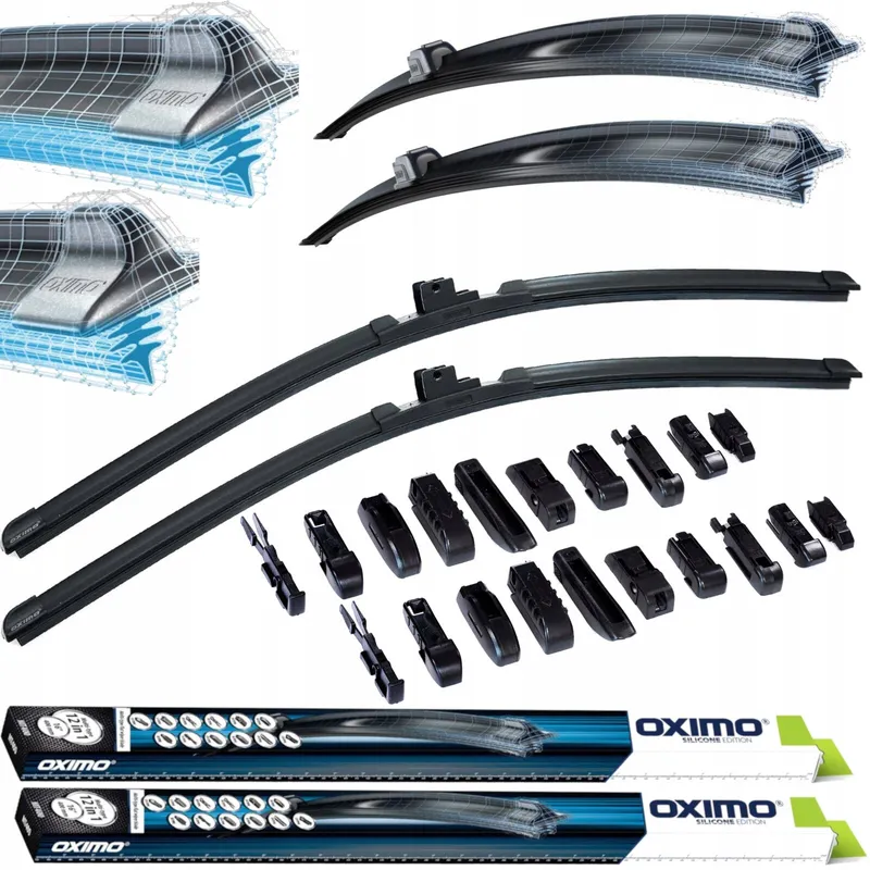 Stergatoare parbriz Oximo 60/47.5 cm set 2 bucati prindere universal compatibil cu VW Golf 5 (V) Passat B6 Golf 6 (VI), Skoda Octavia 2 (II), Audi A3 (8P), Skoda Yeti, BMW Seria 3 (E90/F30)