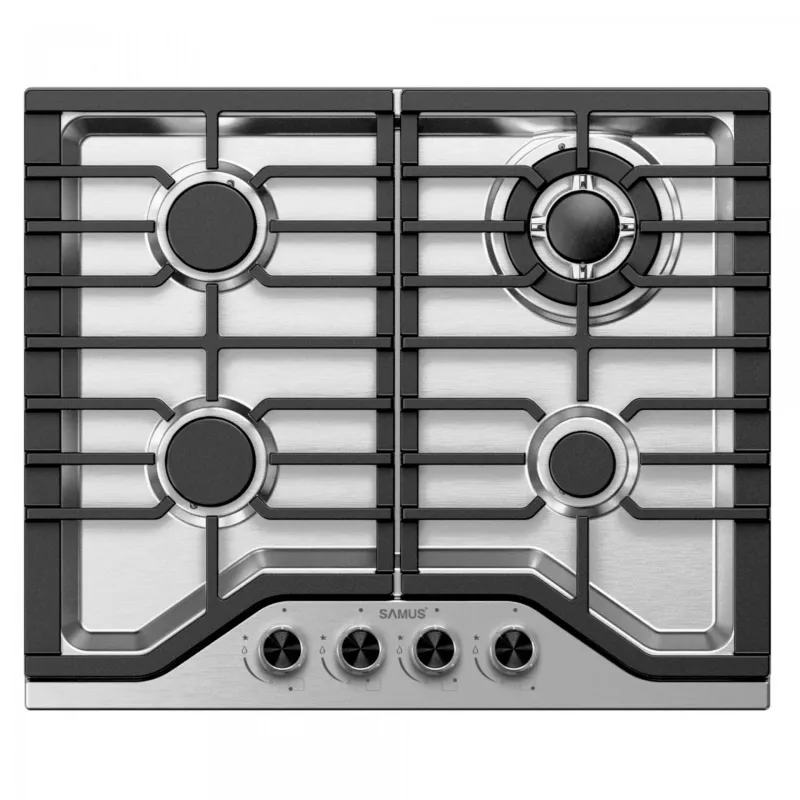 Plita incorporabila Samus PSG-64SX9, 4 arzatoare pe gaz, 58 cm, Inox