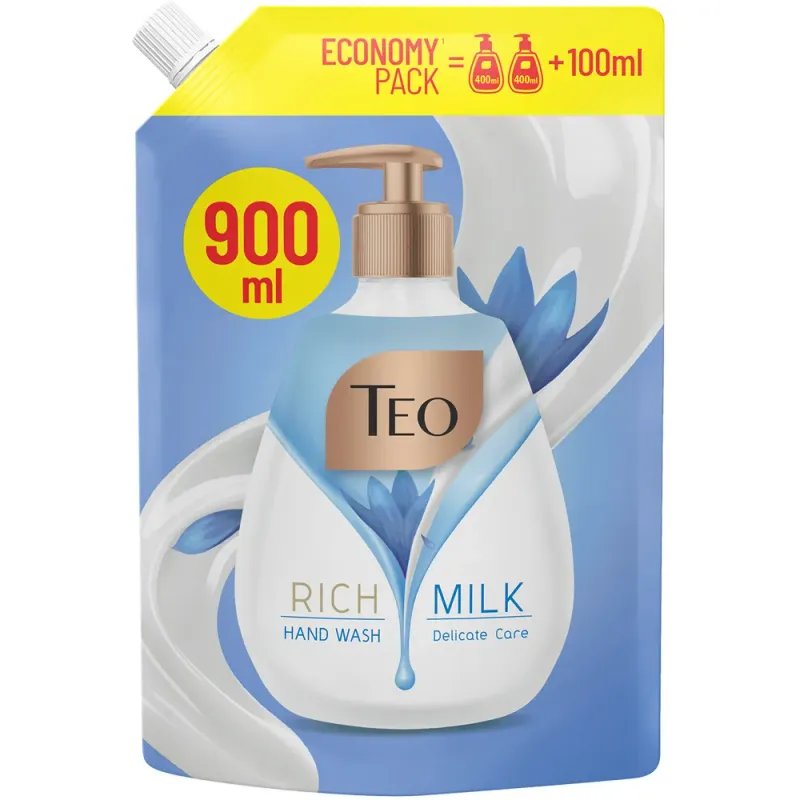 Rezerva sapun lichid Teo Rich Milk Delicate Care, 900 ml