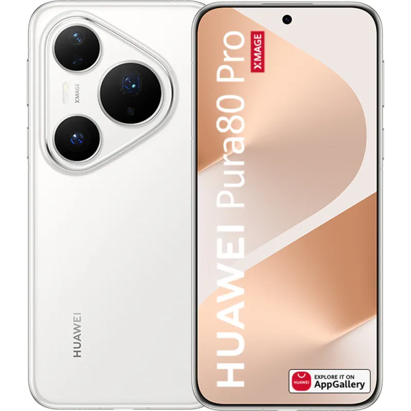 Telefon HUAWEI Pura 80 Pro, 512GB, 12GB RAM, Dual-SIM, Glazed White