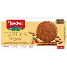 Ciocolata cu lapte, crema nugat si napolitana Tortina 126g