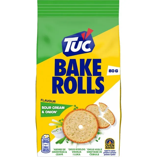 Bake Rolls 7 Days cu aroma de smantana si ceapa, 80 g