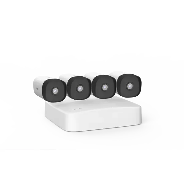 Kit 4 camere de supraveghere Tenda K4P-4TR, Bullet, 4MP, 4mm, Infrarosu + NVR cu 4 canale, 4K, PoE (Alb)