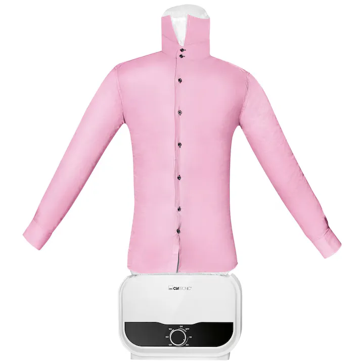 Aparat pentru calcat si uscat 2in1 Clatronic, pentru toate tipurile de materiale, potrivit de la XS–XXL, neutralizeaza mirosurile, timer 180 min, oprire automata, accesoriu pantaloni inclus, 1200 W, alb