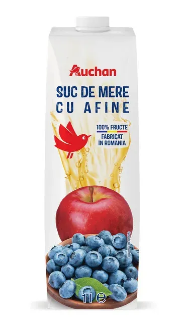 Suc de mere cu afine Auchan, 1 l