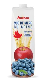 Suc de mere cu afine Auchan, 1 l