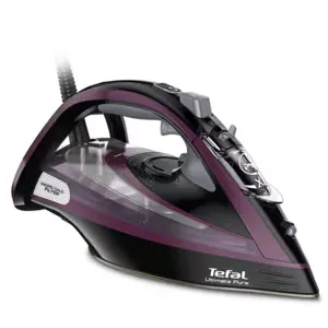 Fier de calcat TEFAL Ultimate Pure FV9835E0, 3000W, 240g/min, 350ml, talpa Durilium, negru-visiniu