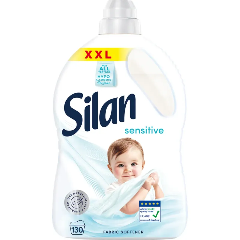 Balsam de rufe Silan Sensitive, 130 spalari, 2.86 l
