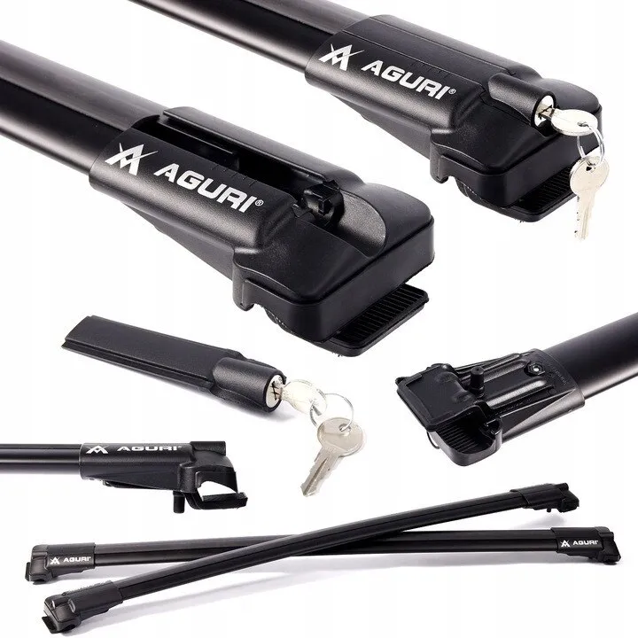 Bare portbagaj din aluminiu Aguri Prestige S16 Negru pentru FORD Kuga 2012-, JEEP Renegade 2015-, KIA Sorento 2010-2014, NISSAN Qashqai +2 2008-2013, VOLKSWAGEN Sharan I 1996-2000