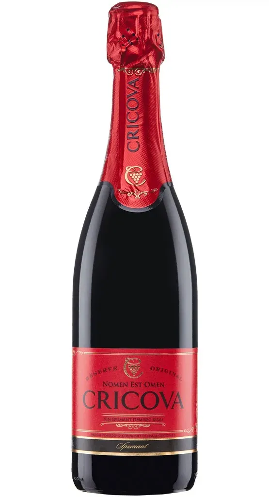 Vin spumant rosu demisec Cricova Traditional, alcool 13%, 0.75 l