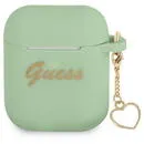 Guess GUA2LSCHSN AirPods cover green/green Silicone Charm Heart Collection