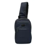 Geanta de umar pentru barbati Ella Icon Leaf, poliester, 31x8x22 cm, Bleumarin