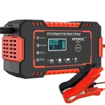 XPQKDC® Multifunctional pentru pornirea vehiculelor, incarcare rapida, baterie externa portabila pentru masina, 12V/6A, afisaj digital, combinatie de culori rosu/negru