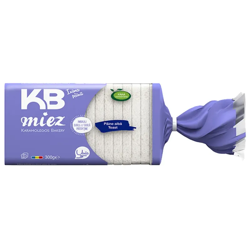 Paine alba toast KB fara coaja, 300 g