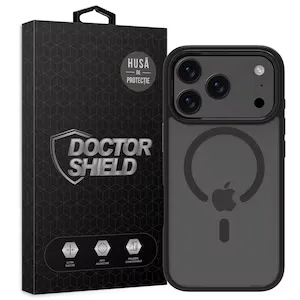 Husa de Protectie, Compatibila Apple iPhone 17 Pro, Doctor Shield Fantom, MagSafe - Negru