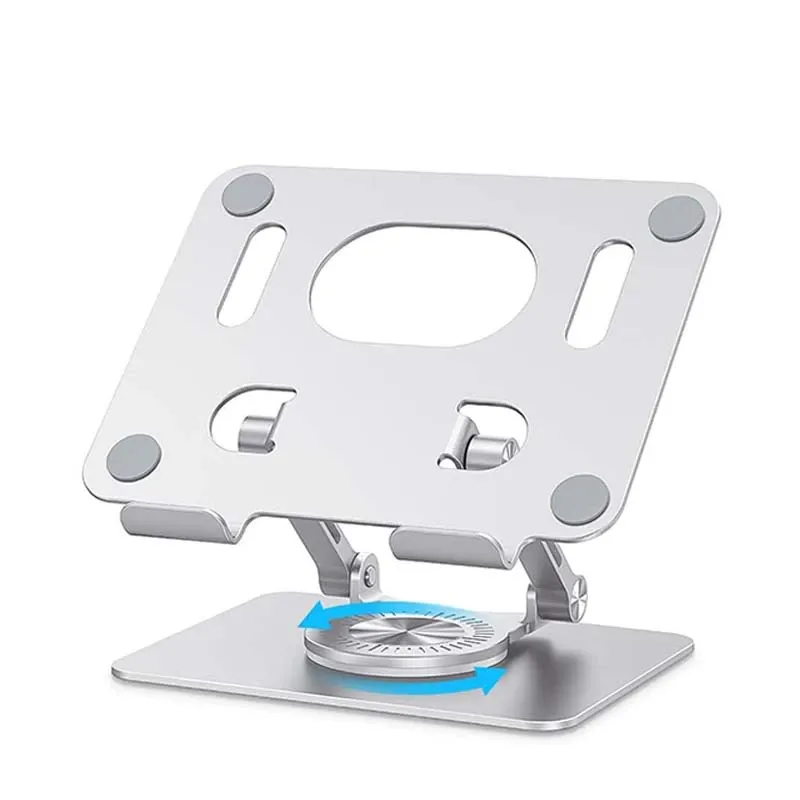 Suport pentru tableta, Compatibil cu iPad Pro/Air/Mini, Rotire la 360°, Aluminiu, Pliabil, Naltime si unghi reglabile, Argintiu