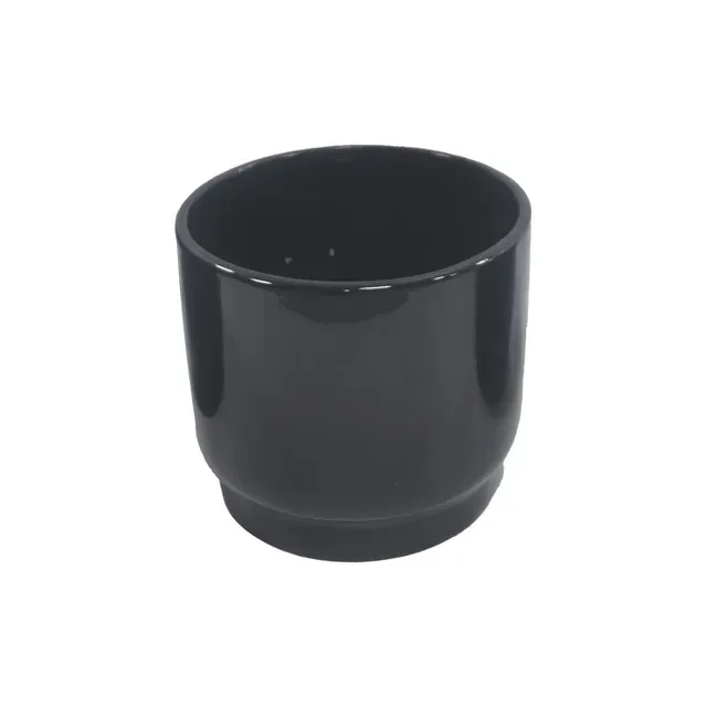 Ghiveci ceramic diametru 17 x H15 cm, modele asortate, negru