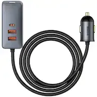 Incarcator retea USB Baseus Share Together, Quick Charge, 120W, 2x USB - 2x USB Type C, Gri CCBT-A0G