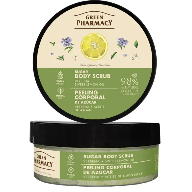 Scrub de corp Green Pharmacy Verbena si ulei sweet lemon, 225 ml