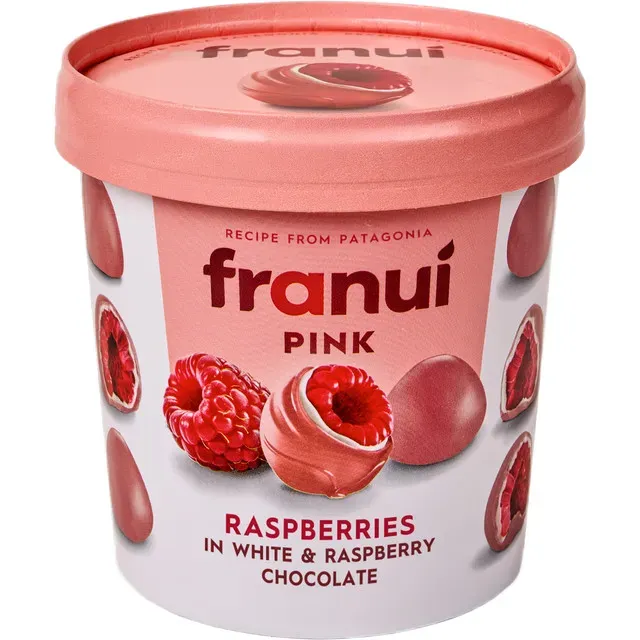 Zmeura in ciocolata alba si ciocolata cu zmeura Franuí, 150 g