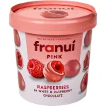 Zmeura in ciocolata alba si ciocolata cu zmeura Franuí, 150 g