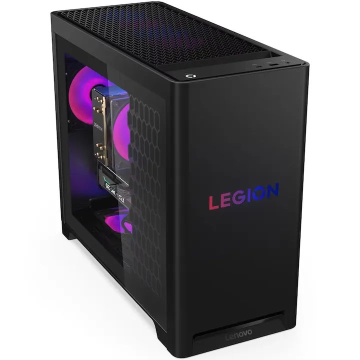 Sistem Desktop PC Gaming Lenovo Legion T5 30AGB10 cu procesor AMD Ryzen™ 7 9800X3D pana la 5.20 GHz, 48GB DDR5 RAM, 1TB SSD, NVIDIA® GeForce RTX™ 5070 Ti 16GB GDDR7, No OS, Eclipse Black, 3y on-site Premium Care