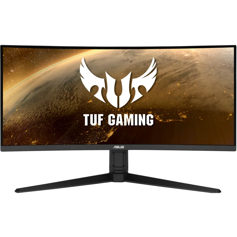 Monitor Gaming ASUS TUF VG34VQL1B, 34", UWQHD (3440x1440), VA Curved 1500R, 165Hz, 1ms (MPRT), HDR10, FreeSync Premium, Adaptive-Sync, ELMB Sync, Flicker-Free, Low Blue Light, Shadow Boost, GamePlus, HDMI 2.0, DP 1.2, USB Hub, Boxe 2Wx2, Negru
