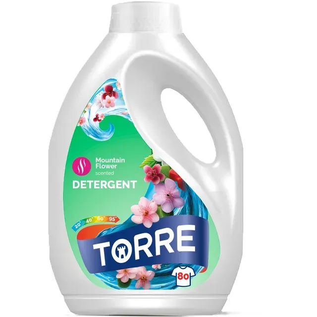 Detergent gel pentru rufe Torre Mountain Flower, 80 spalari, 3.6 l
