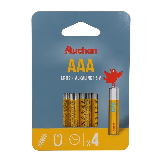Baterii Auchan AAA, LR03, 4 bucati