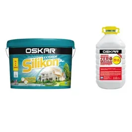 Vopsea lavabila exterior Oskar Silikon, alb, 15 L + amorsa 4 L