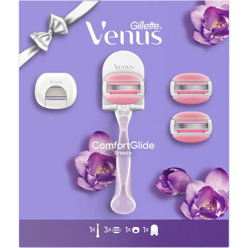 Set pentru cadou Gillette Venus Comfort Glide Breeze: aparat de ras, 1 bucata + lame de ras 3 bucati