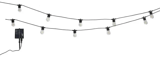 Ghirlanda solara cu becuri filament Garden Star,, 10 becuri, L6.6 m, LED alb cald