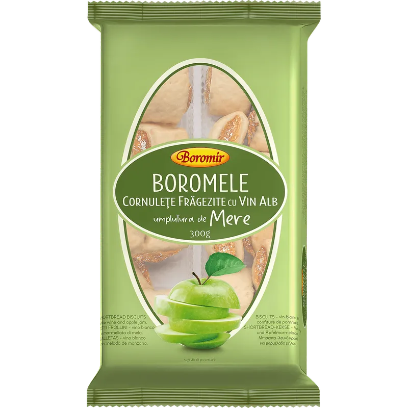 Cornulete cu umplutura de mere fragezite cu vin alb Boromir Boromele, 300 g